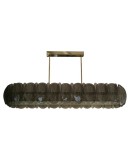Murano Art Glass Oval Smoky Color Art Deco Chandelier and Pendant