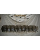 Murano Art Glass Oval Smoky Color Art Deco Chandelier and Pendant