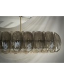 Murano Art Glass Oval Smoky Color Art Deco Chandelier and Pendant