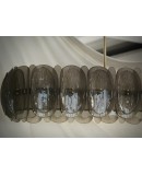 Lampadario Ovale in Vetro Artistico di Murano di Color Fumé