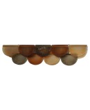 Murano Rectangular Amber Smoky Art Glass and Brass Chandelier and Pend