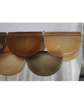 Lampadario Rettangolare in Vetro Artistico di Murano Color Fumé Ambra