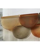 Murano Rectangular Amber Smoky Art Glass and Brass Chandelier and Pend
