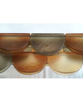 Lampadario Rettangolare in Vetro Artistico di Murano Color Fumé Ambra