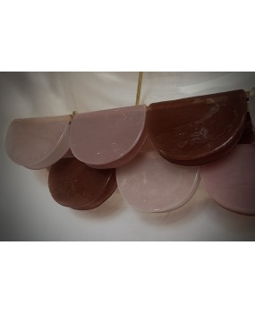 Lampadario di Murano Rettangolare in Vetro Artistico Rosa e Violetto e