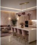 Lampadario di Murano Rettangolare in Vetro Artistico Rosa e Violetto e