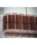 Murano Art Glass Oval Pink Color Mid-Century Chandelier and Pendant