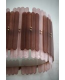 Murano Art Glass Oval Pink Color Mid-Century Chandelier and Pendant