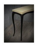 Art Deco Rectangular Wood and Goat Skin French Console Tables, 1920 Art Deco Rectangular Wood and Goat Skin French Console Tables, 1920