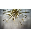 Lampadario Sferico Sputnik in Vetro e Ottone