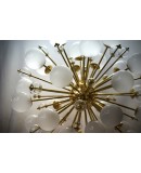 Lampadario Sferico Sputnik in Vetro e Ottone