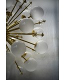 Lampadario Sferico Sputnik in Vetro e Ottone