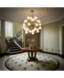 Lampadario Sferico Sputnik in Vetro e Ottone