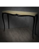 Art Deco Rectangular Wood and Goat Skin French Console Tables, 1920 Art Deco Rectangular Wood and Goat Skin French Console Tables, 1920