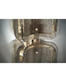 Piantana Art Déco in Vetro di Murano e Ottone di Colore Fumé