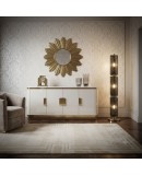 Piantana Art Déco in Vetro di Murano e Ottone di Colore Fumé