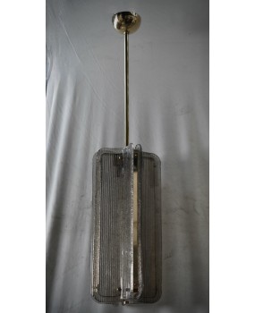 Lampadari in Vetro di Murano e Ottone Color Fumé