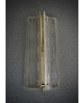 Applique in Vetro di Murano e Ottone Trasparente