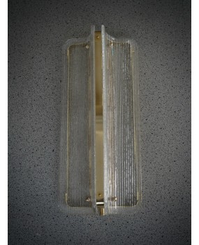 Applique in Vetro di Murano e Ottone Trasparente