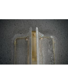 Murano Glass and Brass Transparent Color Art Deco Wall Light and Sconc