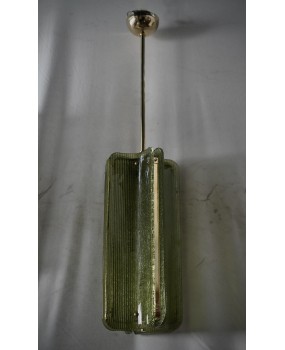 Lampadario in Vetro di Murano e Ottone di color e Verde