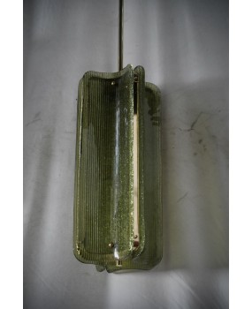 Lampadario in Vetro di Murano e Ottone di color e Verde
