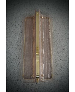 Applique in Vetro di Murano e Ottone di Colore Rosa