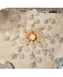 Murano Art Glass and Brass Art Deco Chandelier / Wall Light