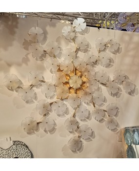 Lampadario/Applique in Vetro di Murano e Ottone