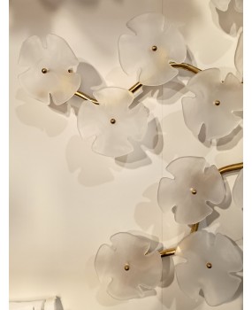 Lampadario/Applique in Vetro di Murano e Ottone