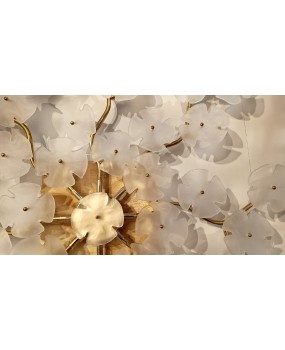 Lampadario/Applique in Vetro di Murano e Ottone