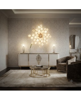 Lampadario/Applique in Vetro di Murano e Ottone
