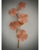 Murano Art Glass and Brass Pink Color Wall Light and Sconces