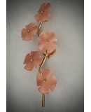 Applique in Vetro di Murano e Ottone di Color Rosa