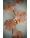 Applique in Vetro di Murano e Ottone di Color Rosa