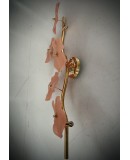 Applique in Vetro di Murano e Ottone di Color Rosa