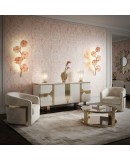 Murano Art Glass and Brass Pink Color Wall Light and Sconces
