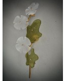 Applique in Vetro di Murano e Ottone di Colore Verde e Bianco Ghiaccio