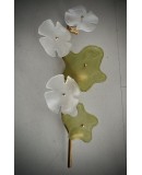 Murano Art Glass and Brass Green and Ice White Wall Light and Sconces