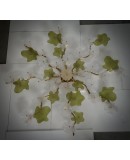 Lampadario/Applique in Vetro di Murano e Ottone di Colore Verde e Bian
