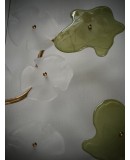 Murano Art Glass and Brass Midcentury Chandelier / Wall Light