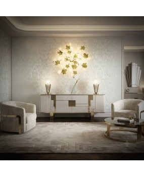 Murano Art Glass and Brass Midcentury Chandelier / Wall Light