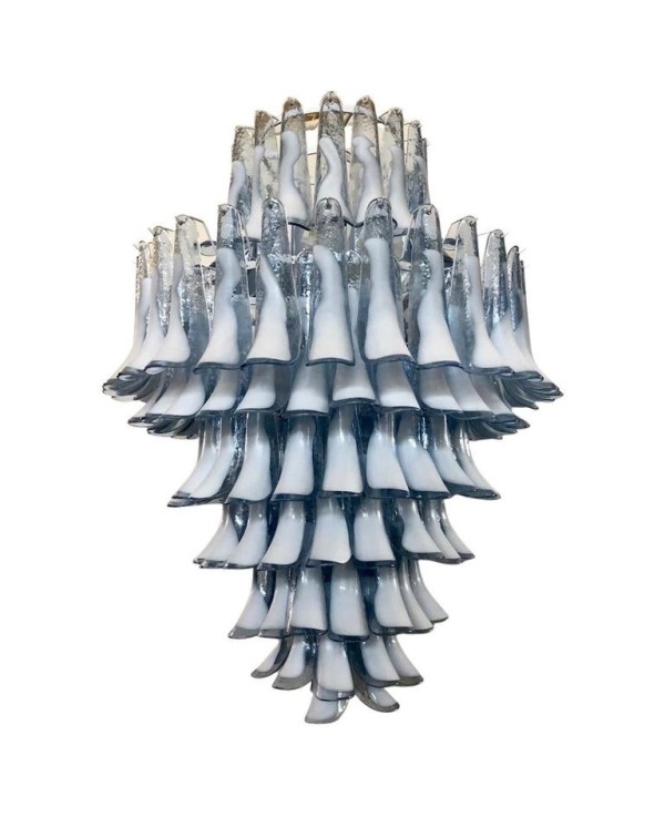 Murano Round Blu Sky / White Color Art Deco Chandelier
