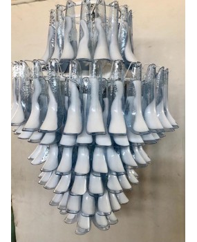 Murano Round Blu Sky / White Color Art Deco Chandelier