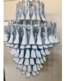Murano Round Blu Sky / White Color Art Deco Chandelier