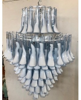 Murano Round Blu Sky / White Color Art Deco Chandelier