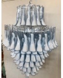 Murano Round Blu Sky / White Color Art Deco Chandelier