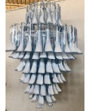 Murano Round Blu Sky / White Color Art Deco Chandelier