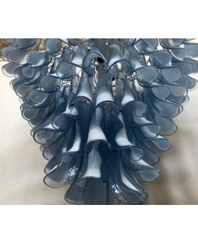Murano Round Blu Sky / White Color Art Deco Chandelier
