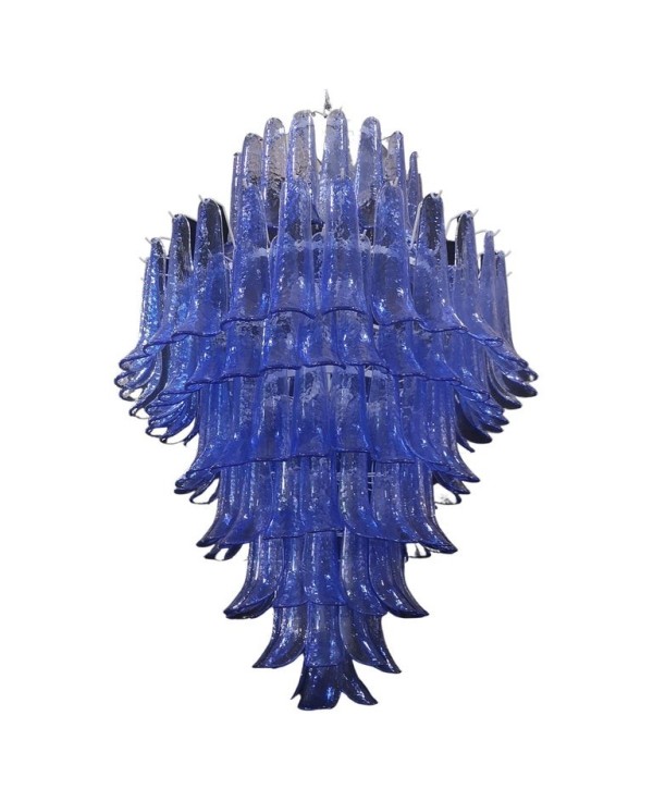 Murano Round Periwinkle Color Art Deco Chandelier and Pendant